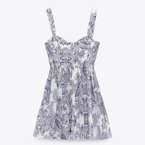 PRINTED SHORT DRESS - Picture 9 of 10